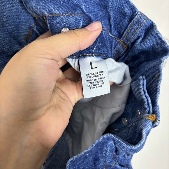 Almost Famous Blue Paperbag Jeans Sz L - Picture 5 of 9